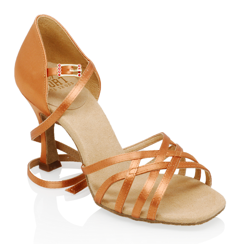 Ray Rose (Art Sport), Kalahari 860, Light Tan Satin, 2.5” Flared Heel