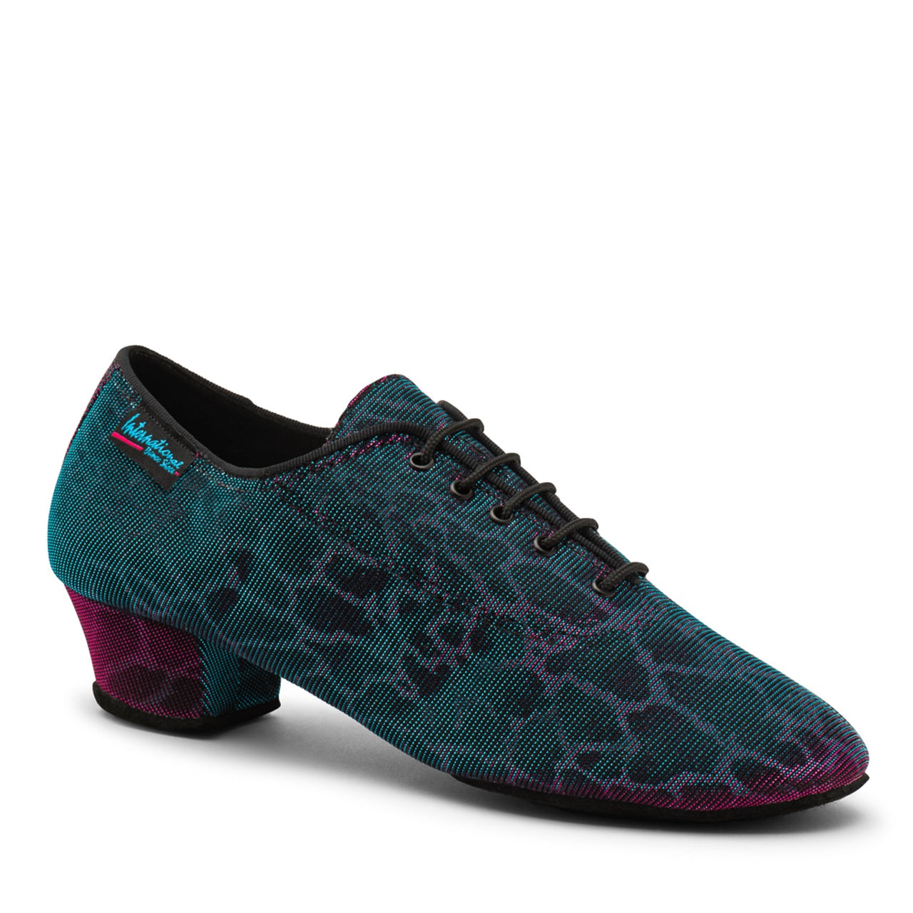 International Dance Shoes, Heather Split, Blue Pink Panther Print, 1.5 Heel UK 4 / 1.5" Cuban Heel International Dance Shoes, Heather Split, Blue Pink Panther Print, 1.5 Heel UK 4 / 1.5" Cuban Heel