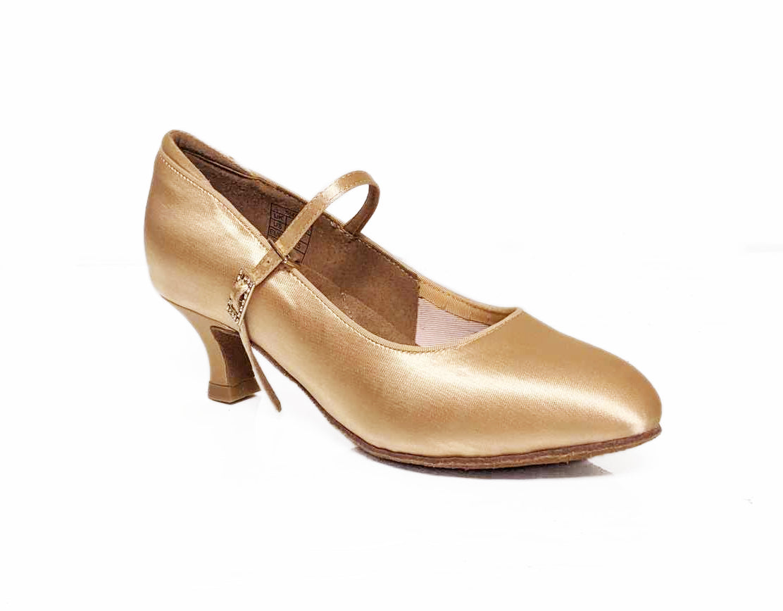 Liberty Dance, L5024-85, Tan Satin, 2” Flared Heel