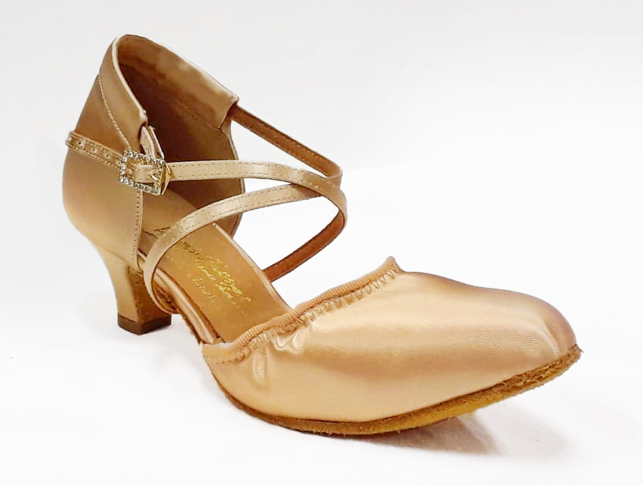 International Dance Shoes, American Smooth, Flesh Satin, 2” IDS Heel –  Ballroom Connection