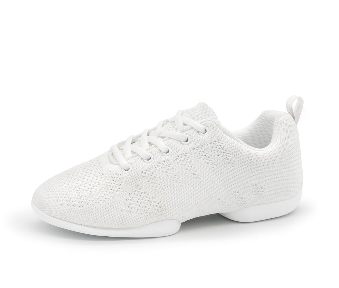Werner Kern, 160 Women's Sneaker, White Mesh, Split-Sole, Flat Heel