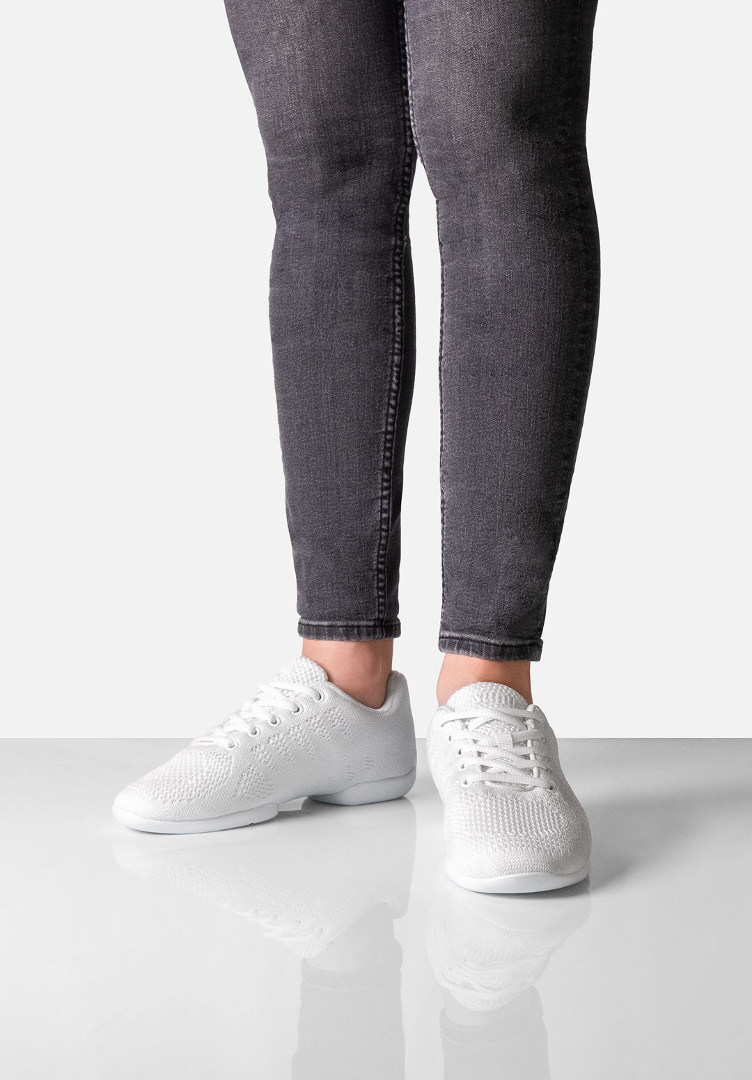 Werner Kern, 160 Women's Sneaker, White Mesh, Split-Sole, Flat Heel