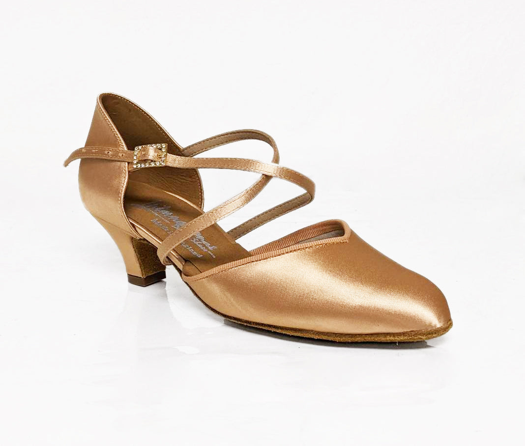 International Dance Shoes, American Smooth, Flesh Satin, 1.5” Junior Heel