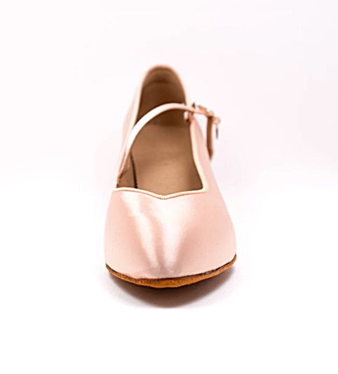Pivot Dance, Julia, Light Tan Satin, 2” Flared Heel