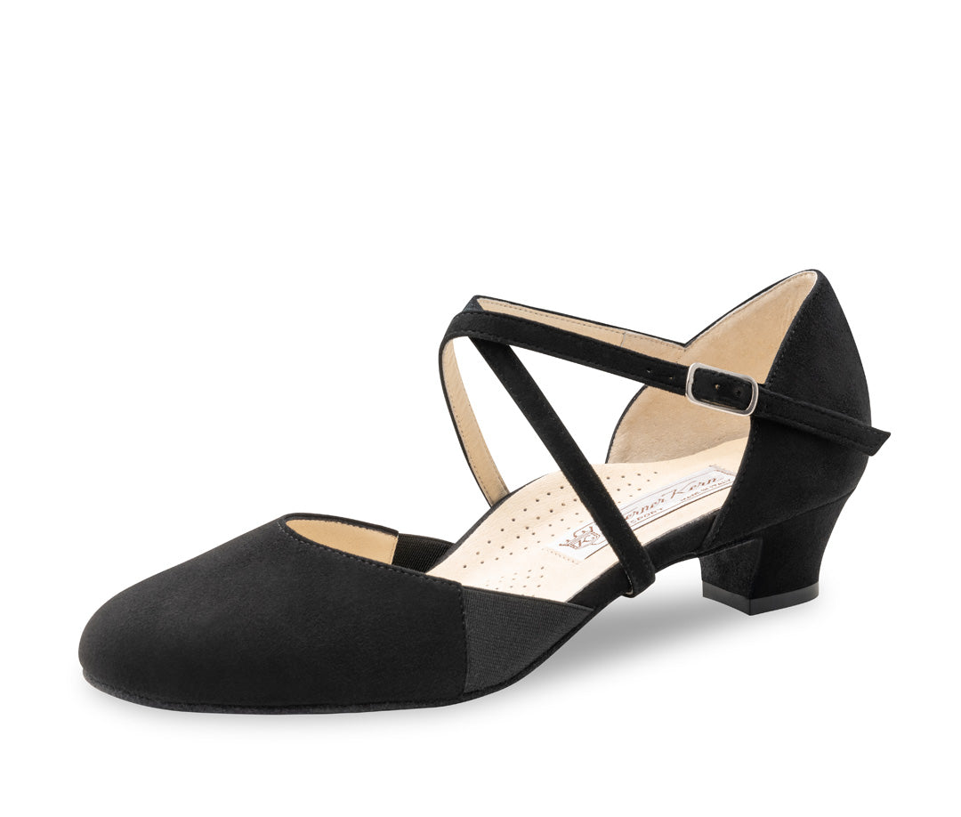 Werner Kern, Ronja, Black Goat Suede, 3.4cm Heel
