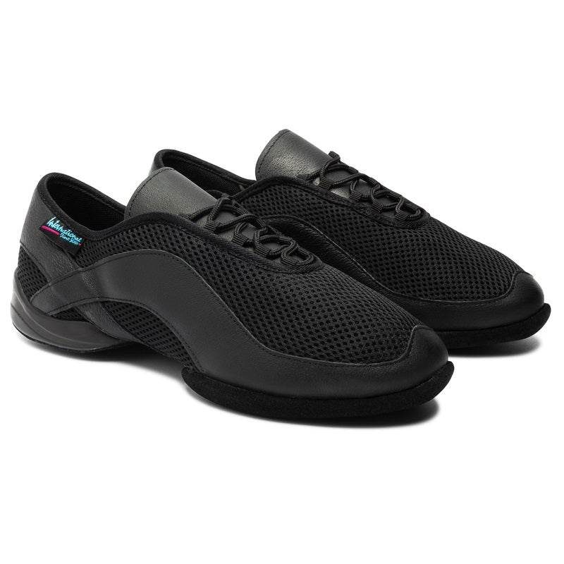 International Dance Shoes, Tempo, Air Mesh/Black Leather, Flat